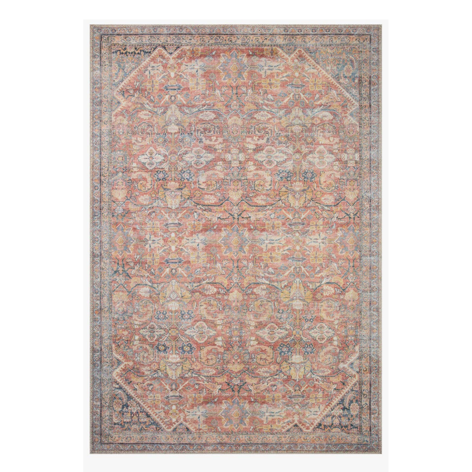 Loloi Adrian Rust / Denim Rug 2-RUGS-patterned Loloi
