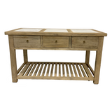 FLOOR MODEL - Sawyer Reclaimed Wood Island with Marble inserts FURNITURE - floor model Hauer Market
