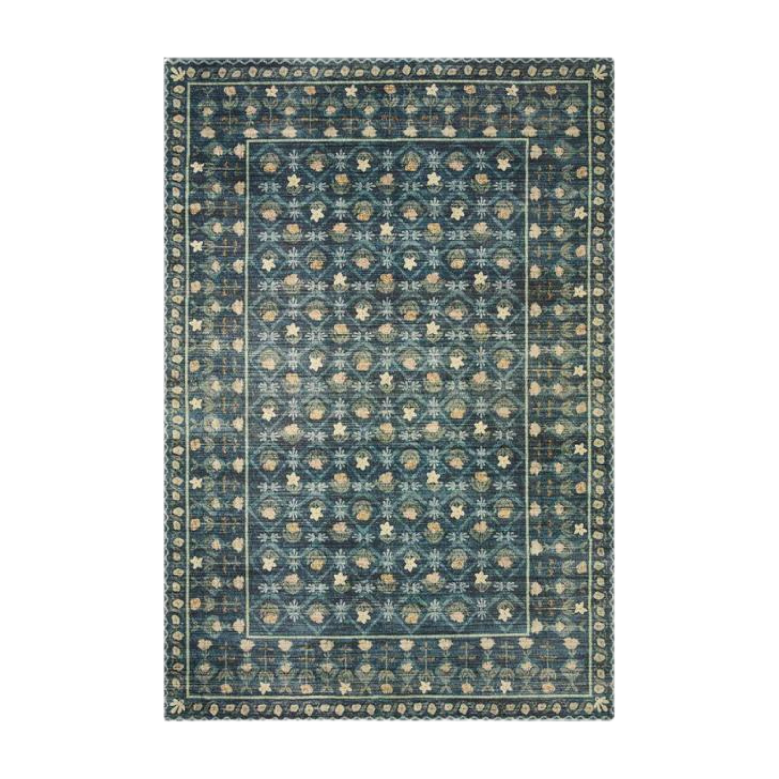 Rifle Paper Co. X Loloi/ Eden Lattice Indigo Rug 0-RUGS-patterned Loloi