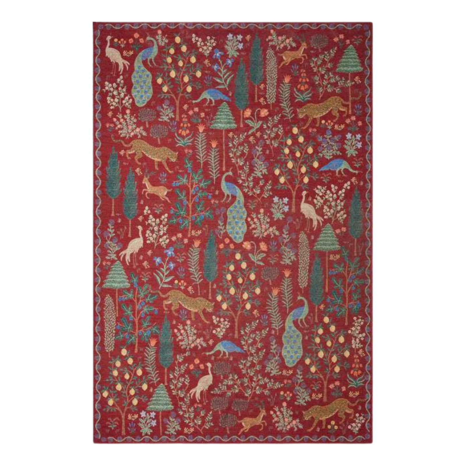 Rifle Paper Co. X Loloi/ Menagerie Forest Crimson Rug 3 - RUGS - patterned Loloi