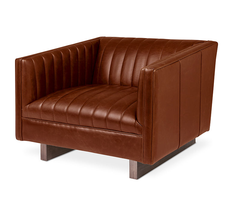 Gus* Modern Wallace Chair 3 - FURNITURE - chair Gus Saddle Brown Leather