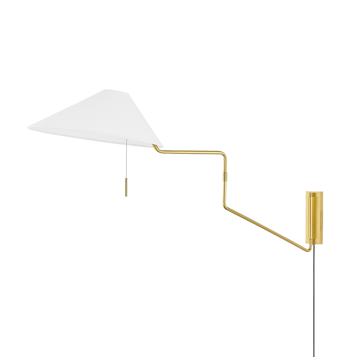 Aisa Plug-in Sconce, Aged Brass
