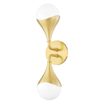 Ariana Double Wall Sconce sconce Hudson Valley Lighting Aged Brass