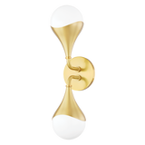 Ariana Double Wall Sconce sconce Hudson Valley Lighting Aged Brass
