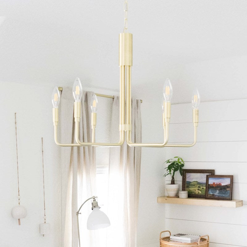 STORE FIXTURE - Brigitte Chandelier - Aged Brass LIGHTING - store fixture Hudson Valley Lighting