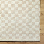 Damian Beige Checkered Rug 0-RUGS - wool Surya