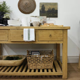 Sawyer Reclaimed Wood Island with Marble inserts 7 - FURNITURE - sideboard/cabinet Hauer Market