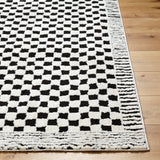 Floyd Black Border Checkered Rug