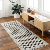 Floyd Black Border Checkered Rug