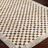 Floyd Camel Border Checkered Rug
