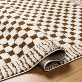 Floyd Camel Border Checkered Rug
