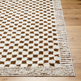 Floyd Camel Border Checkered Rug