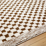Floyd Camel Border Checkered Rug