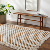Floyd Camel Border Checkered Rug
