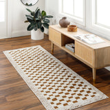 Floyd Camel Border Checkered Rug