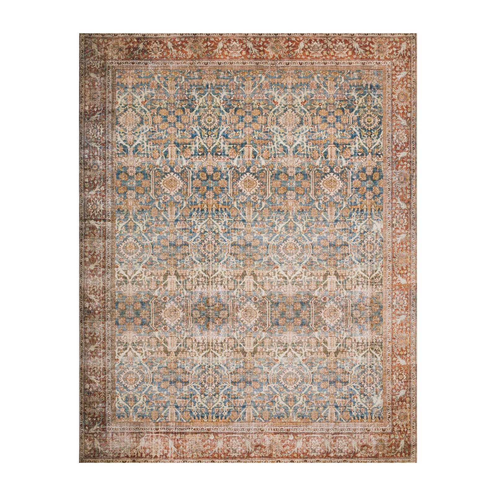 Loloi Layla Ocean / Rust Rug - Rug & Weave