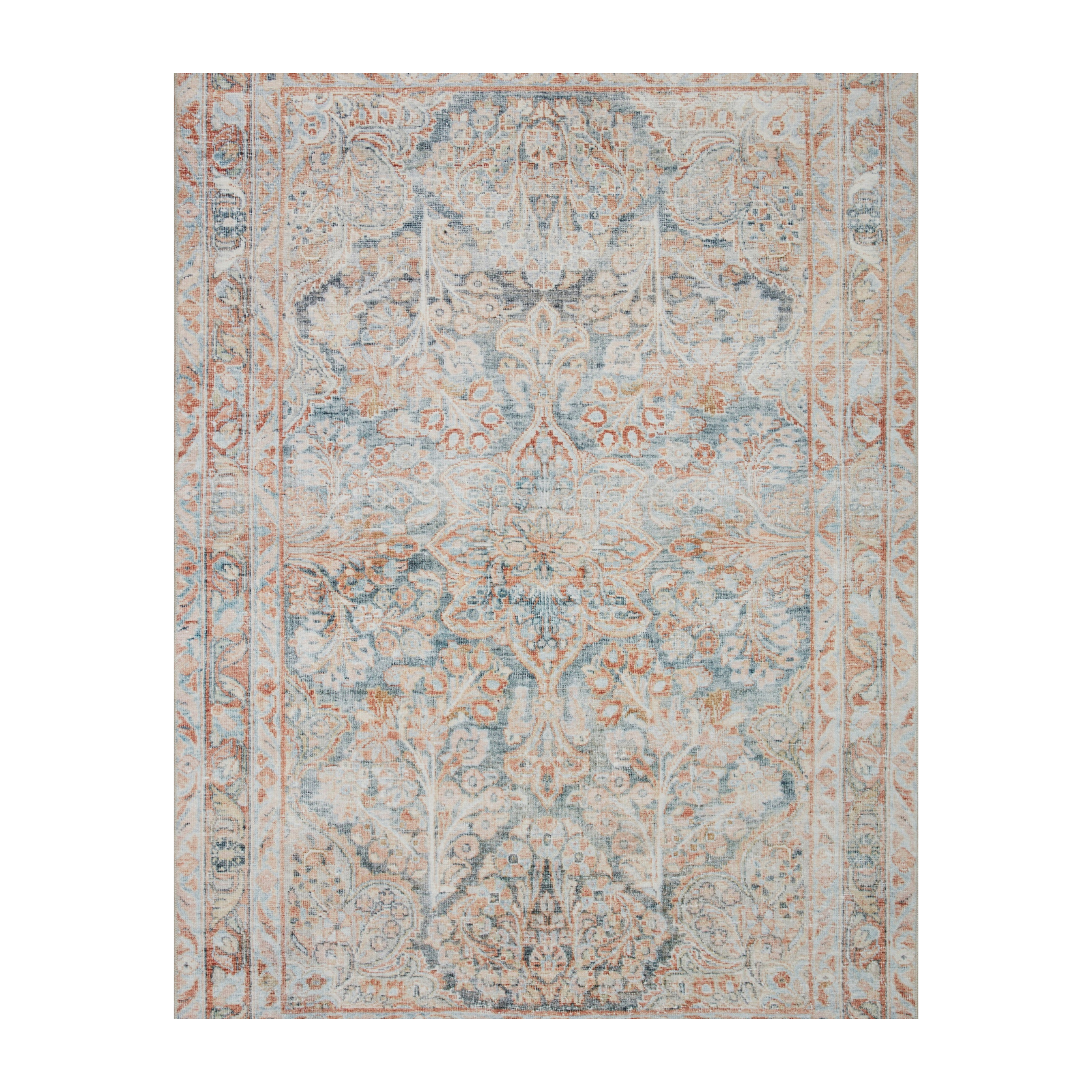 Loloi Lenna Ocean / Apricot Rug 2 - RUGS - patterned Loloi 18" x 18" sample