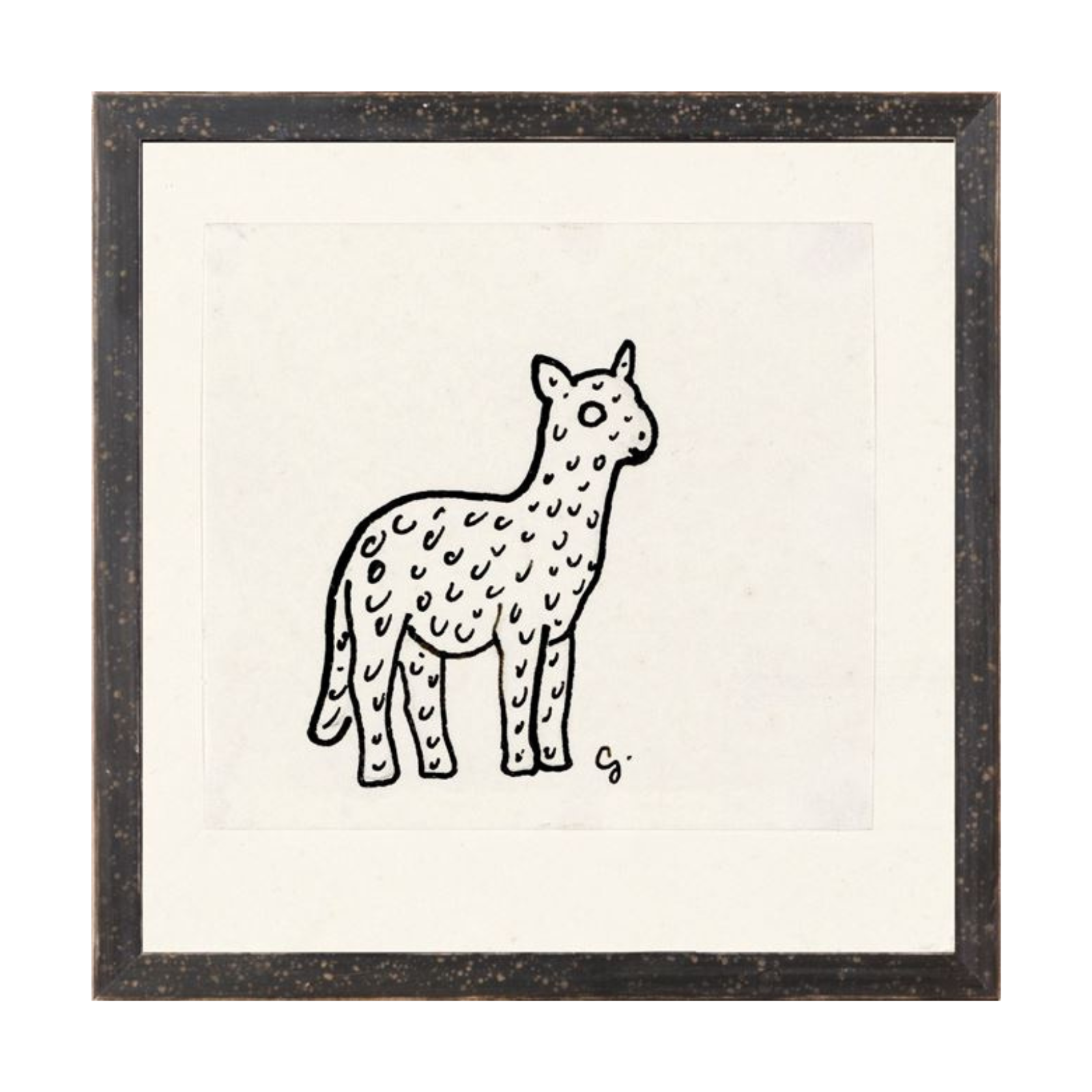 "Hand Drawn Lamb" Framed Art Print ARTWORK - framed print Celadon Art