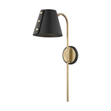 Meta Wall Sconce LIGHTING - sconce Hudson Valley Lighting Black Aged Brass