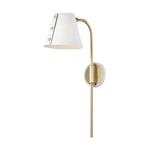 Meta Wall Sconce LIGHTING - sconce Hudson Valley Lighting White Aged Brass