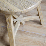 Dobbie Reclaimed Elm Wood Side Table - Natural 5-VINTAGE-end table Hauer Market