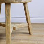 Dobbie Reclaimed Elm Wood Side Table - Natural 5-VINTAGE-end table Hauer Market