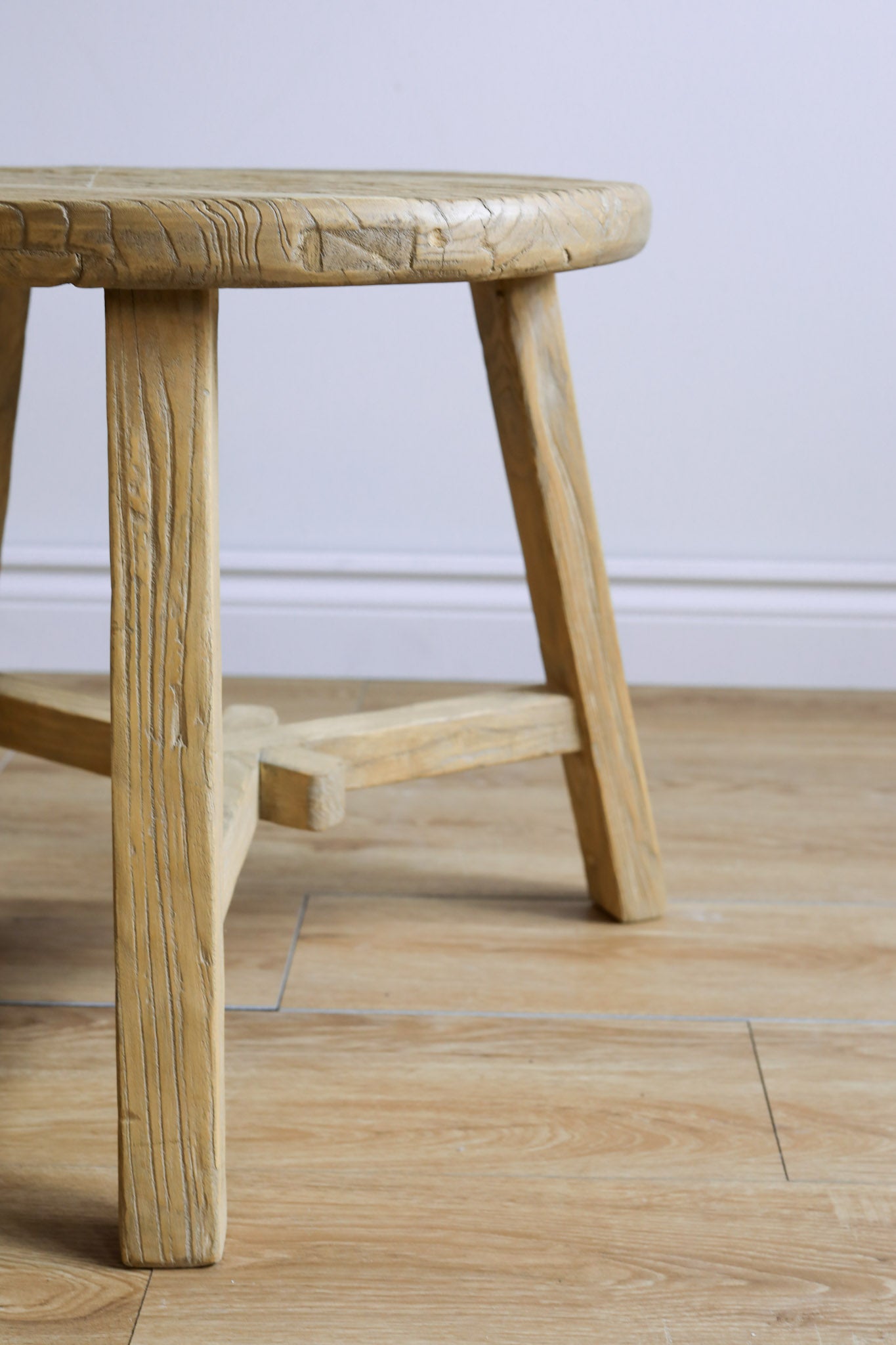 Dobbie Reclaimed Elm Wood Side Table - Natural 5-VINTAGE-end table Hauer Market