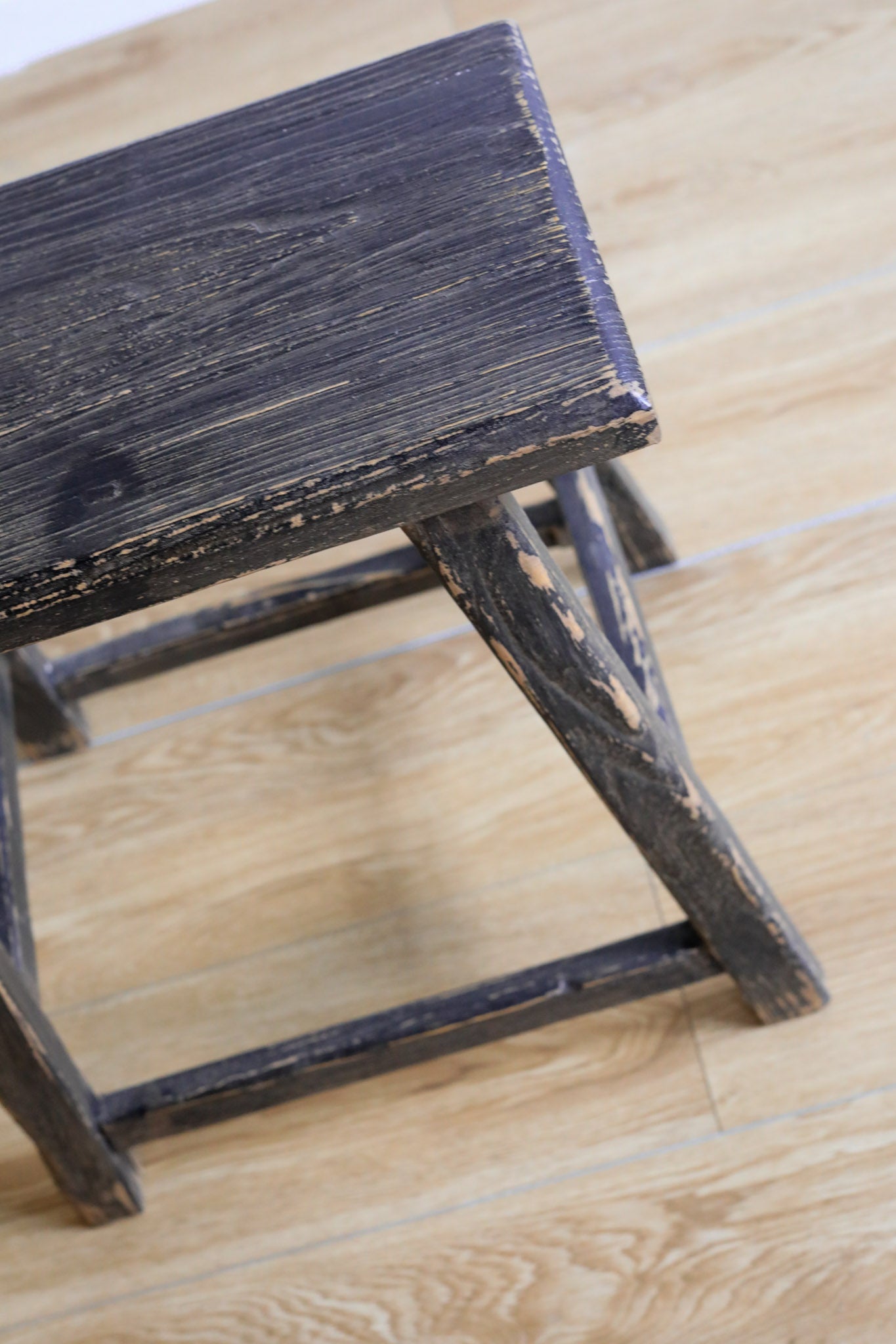 Daisy Reclaimed Elm Wood Accent Table/Stool 0-VINTAGE - stool Hauer Market Black