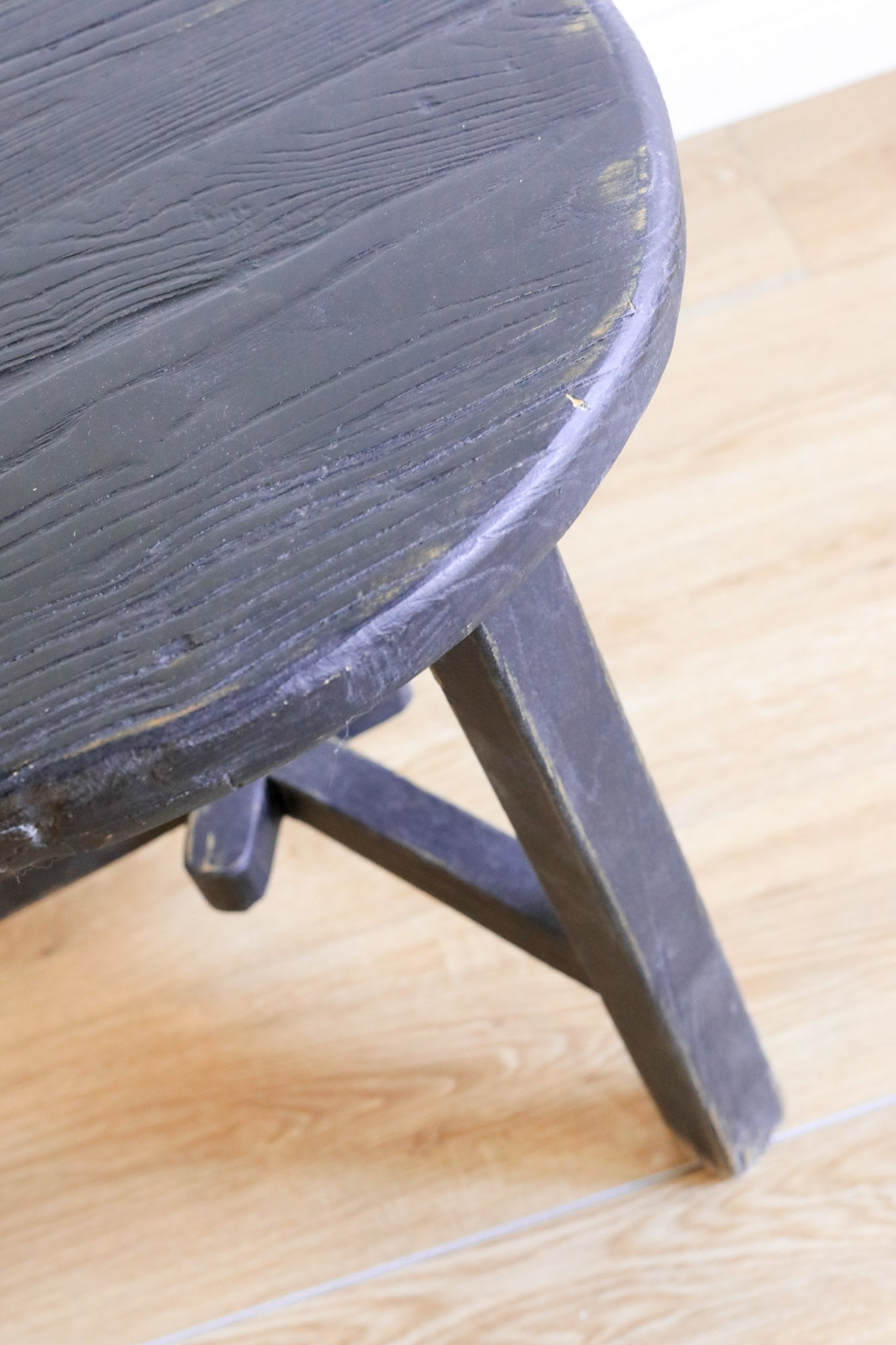 Dobbie Reclaimed Elm Wood Side Table - Black 5-VINTAGE-end table Hauer Market