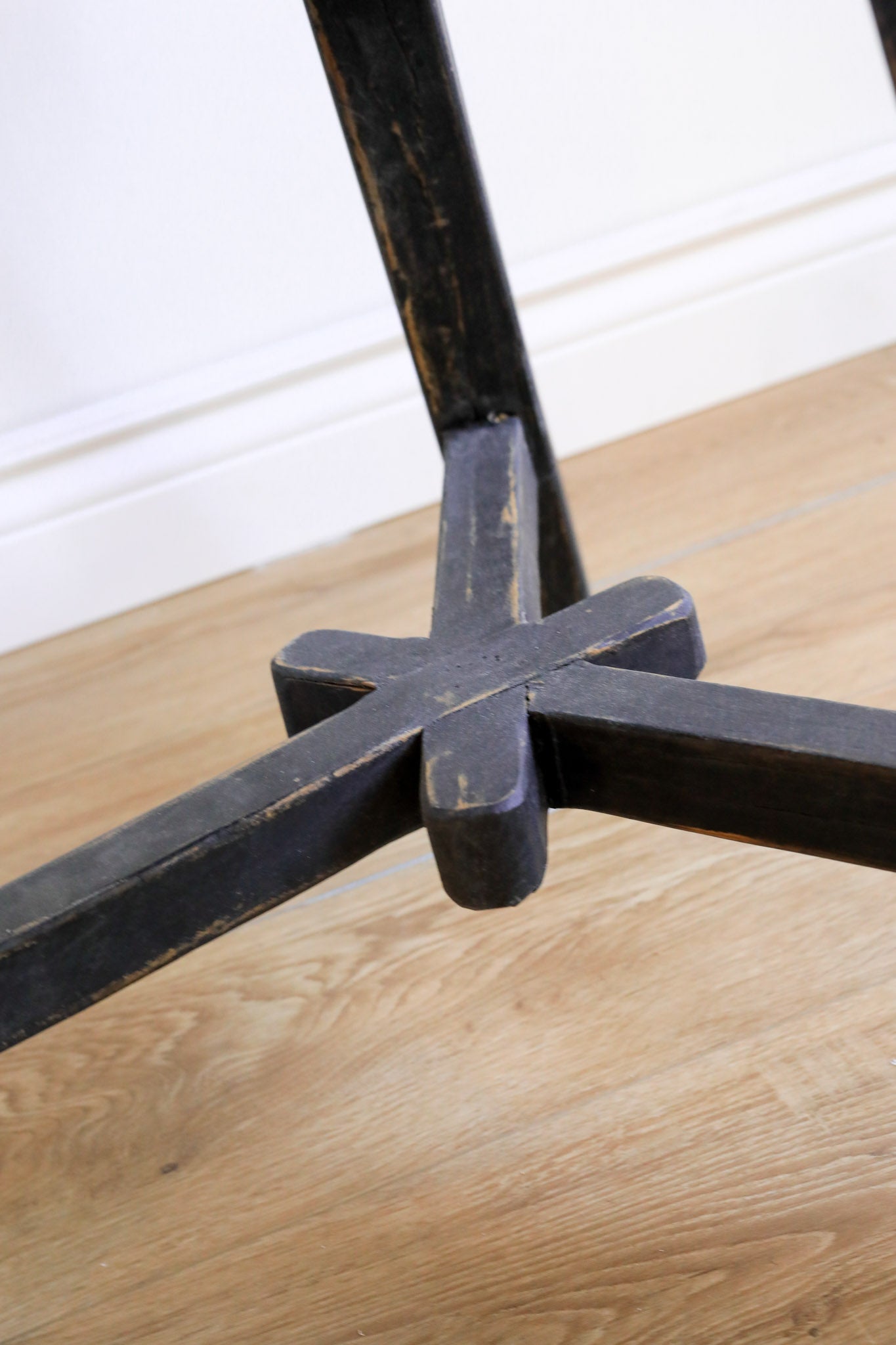 Dobbie Reclaimed Elm Wood Side Table - Black 5-VINTAGE-end table Hauer Market