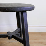 Dobbie Reclaimed Elm Wood Side Table - Black 5-VINTAGE-end table Hauer Market