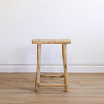 Mabel Vintage Elm Wood Accent Table/Stool - Natural 5-VINTAGE-end table Hauer Market