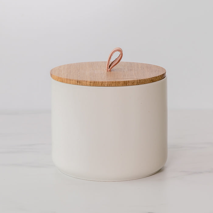 Ceramic Vanilla Canister with Lid - Rug & Weave